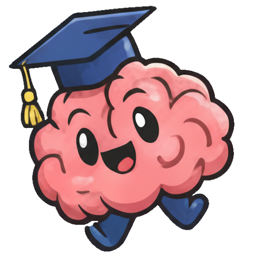 A brain with a smiley wearing a graduation cap